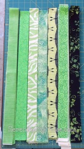 Day 186: Green strips for my next quilt